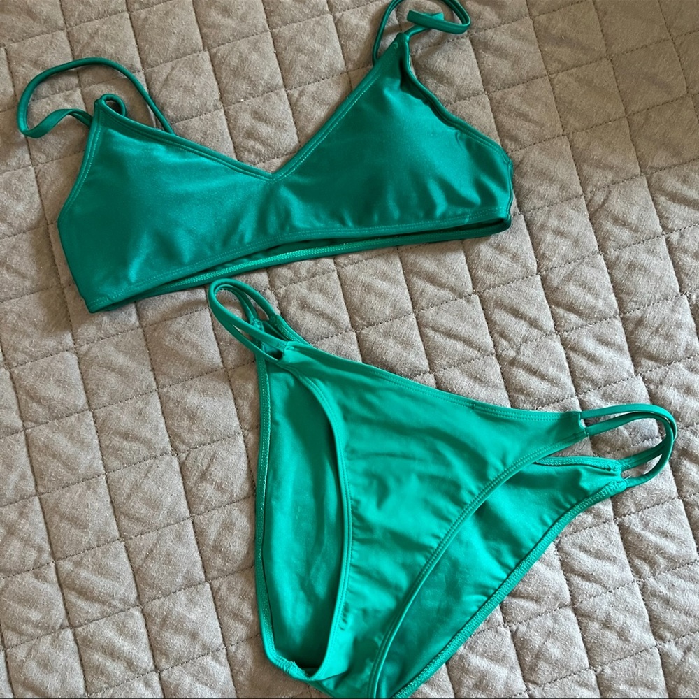 Two piece emerald bikini bathing suit